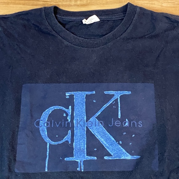 Vintage Calvin Klein Shirt Mens Large T Shirt Made in USA CK logo Single Stitch - Picture 2 of 8